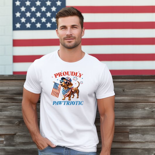 Trots pastriotische teckel illustratie Tri-Blend shirt