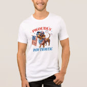 Trots pastriotische teckel illustratie Tri-Blend shirt (Voorkant)