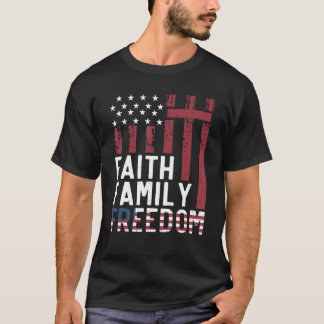 Trots patriottisch Christelijk 4 juli geloofsfamil T-shirt