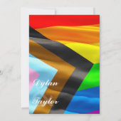 Trots Pride Vlag Typografie Huwelijk Save the Date (Achterkant)