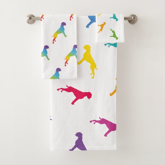 trots regenboog boxer honden bad handdoek (Insitu)