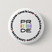 Trots Regenboog Tekst met Liefde is Liefde Ronde Button 5,7 Cm (Voorkant)