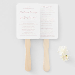 Trots Schrift Roze Elegant Trouwprogramma Handwaaier