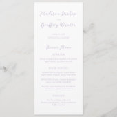 Trots Schrifttype Lila Elegante Trouw Menu (Voorkant)