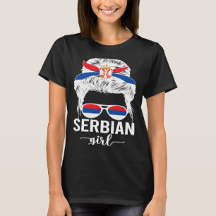 Trots Servisch meisje Servië vlag Servisch erfgoed T-shirt