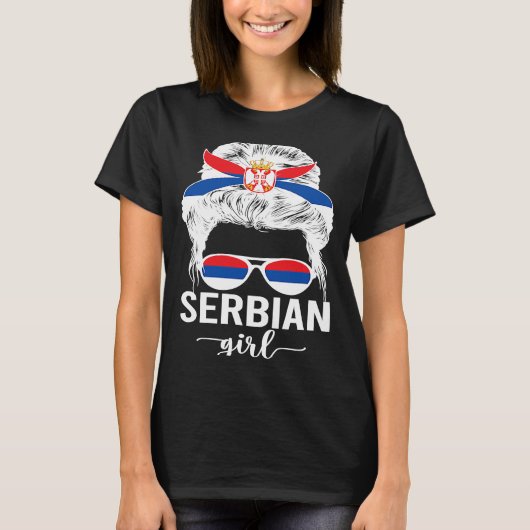 Trots Servisch meisje Servië vlag Servisch erfgoed T-shirt (Voorkant)