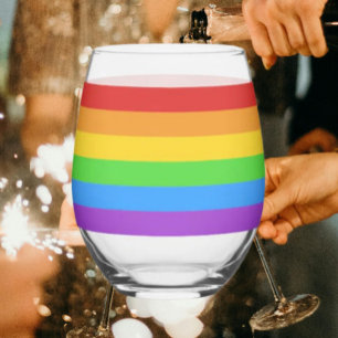 Trots Slokje: Regenboogvlag Wijnglas Zonder Voet
