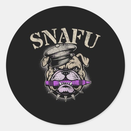 Trots Snafu Ik Eet Potloden Corp Team Militaire Ja Ronde Sticker (Voorkant)
