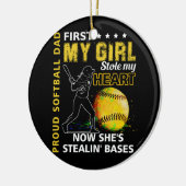 Trots softbal vader eerst mijn meisje stal mijn ha keramisch ornament (Links)