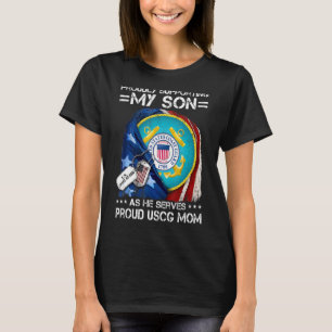 Trots steunend mijn zoon aangezien hij Trots USCG  T-shirt