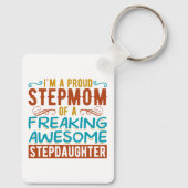 Trots Stiefmoeder Stiefdochter Citaat Cadeau Sleutelhanger (Achterkant)