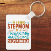 Trots Stiefmoeder Stiefdochter Citaat Cadeau Sleutelhanger (Achterkant)