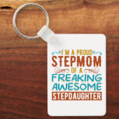 Trots Stiefmoeder Stiefdochter Citaat Cadeau Sleutelhanger (Voorkant)
