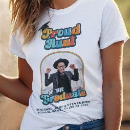 Trots Tante van de afstuderen foto groovy retro T-shirt