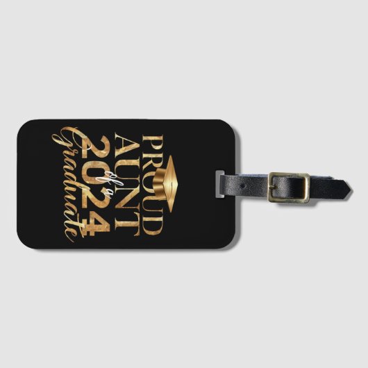 Trots Tante van een Klasse van 2024 Senior Afstude Bagagelabel (Voorkant (horizontaal))