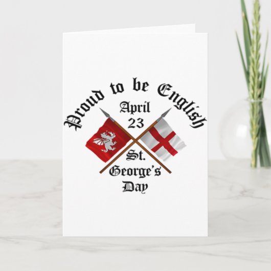 Trots-to-be-Engels Saint Georges Day. Kaart (Voorkant)