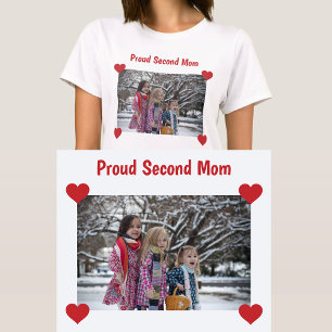 Trots Tweede Moeder Stepmom Foto Harten Bonus Mam T-shirt
