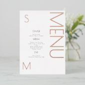 Trots Uitgegeven Menu Kaarten voor de Bruiloft Dag (Staand Voorkant)