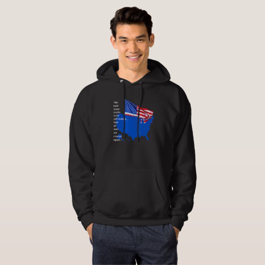 Trots US Country Flag Alle creëerde gelijke gelijk Hoodie (Voorkant volledig)