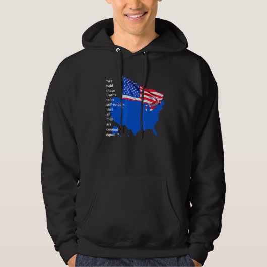 Trots US Country Flag Alle creëerde gelijke gelijk Hoodie (Voorkant)