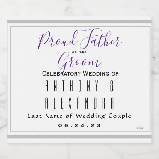 Trots Vader Mousserende Wijn Label HAMbyWG Sparkling Wijnetiket (Enkel label)