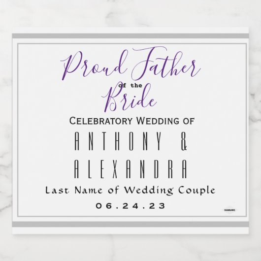 Trots Vader Mousserende Wijn Label HAMbyWG Sparkling Wijnetiket (Enkel label)