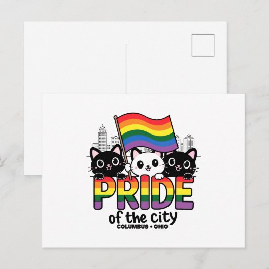 Trots van Columbus City Ohio USA Rainbow Flag Briefkaart (Voorkant / Achterkant)