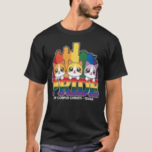 Trots van Corpus Christi City Texas USA Rainbow Fl T-shirt