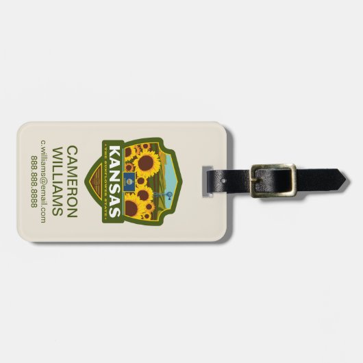 trots van de staat | Kansas Bagagelabel (Voorkant horizontaal)