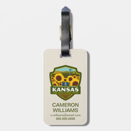 trots van de staat | Kansas Bagagelabel (Achterkant verticaal)