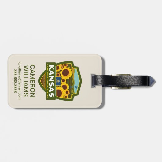 trots van de staat | Kansas Bagagelabel (Achterkant horizontaal)