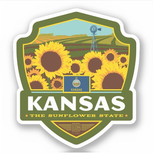 trots van de staat | Kansas Sticker (Voorkant)