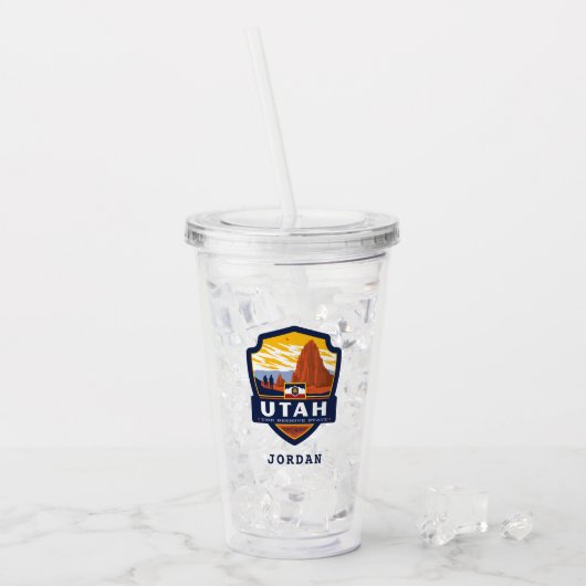 trots van de staat Utah | Acryl Drinkbeker (Voorkant ijs)