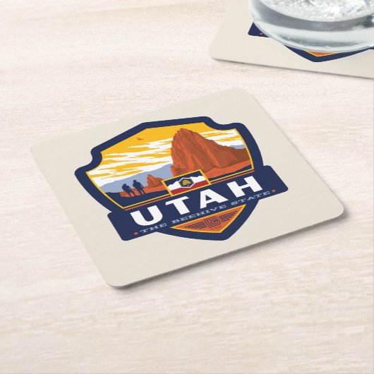 trots van de staat Utah | Kartonnen Onderzetters (Schuin)