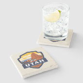 trots van de staat Utah | Stenen Onderzetter (Zijkant)