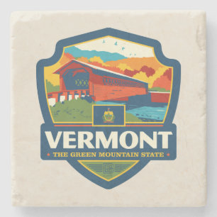 trots van de staat   Vermont Stenen Onderzetter