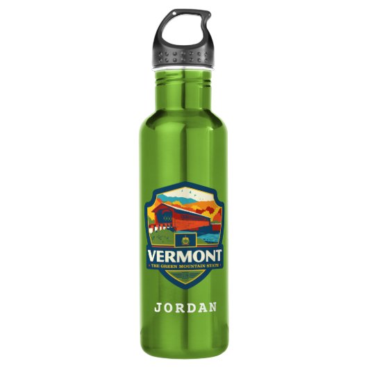 trots van de staat | Vermont Waterfles (Voorkant)