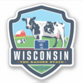 trots van de staat | Wisconsin 2 Sticker (Voorkant)