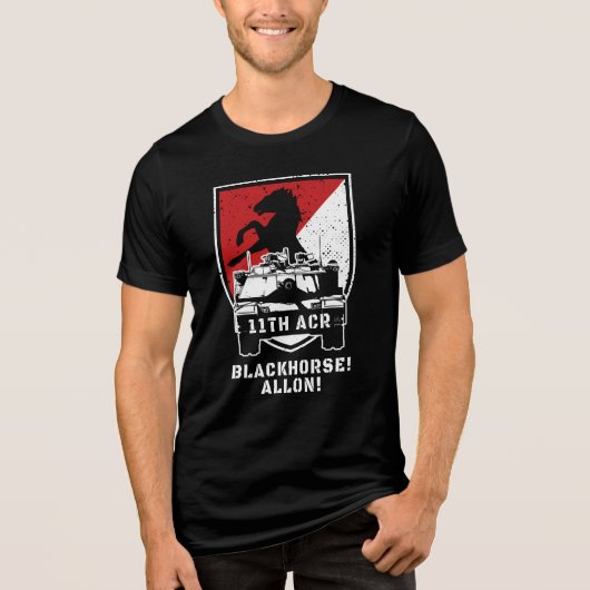 Trots van het 11e Pantserregiment Tri-Blend Shirt (Voorkant)