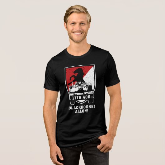 Trots van het 11e Pantserregiment Tri-Blend Shirt (Voorkant volledig)