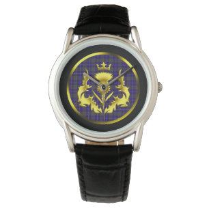 Trots van Schotland Tartan w/Golden Thistle Horloge