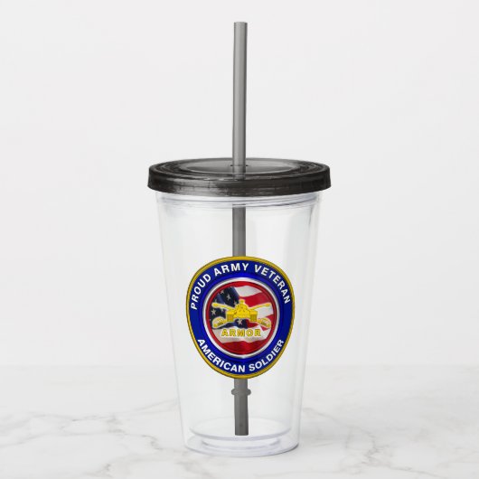 Trots Veteraan Pantser Soldaat Acryl Drinkbeker (Voorkant)