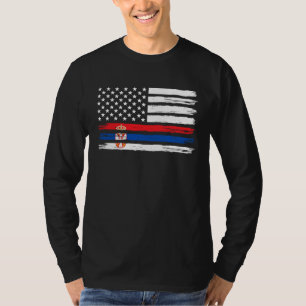 Trots vlag Servië Amerika Servië Erfgoed USA 1 T-shirt