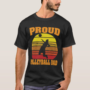 Trots Volleybal Papa Retro Sunset Dochter T-shirt