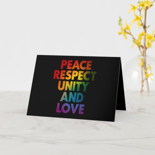 Trots Vrede Respect Eenheid En Liefde Kaart (Gele Bloem)