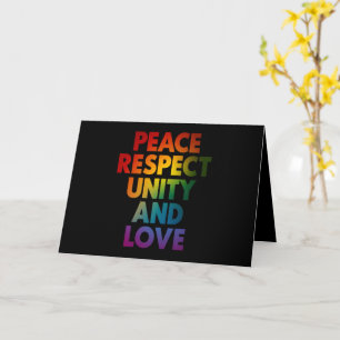 Trots Vrede Respect Eenheid En Liefde Kaart
