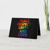Trots Vrede Respect Eenheid En Liefde Kaart (Voorkant)