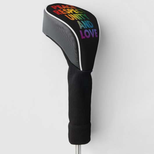 Trots Vrede Respecteer Eenheid en Liefde Golfheadcover (Schuin)