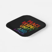 Trots Vrede Respecteer Eenheid en Liefde Papieren Bordje (Gebogen)