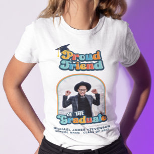 Trots Vriend van de afstuderen foto groovy retro T-shirt